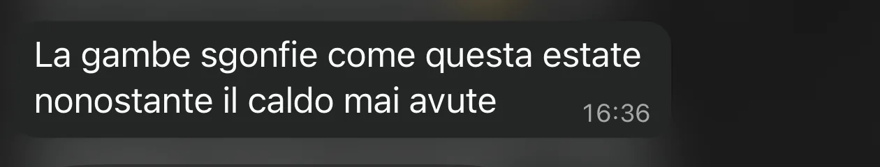 Screenshot di un messaggio di una cliente su Leggera Flow (2)