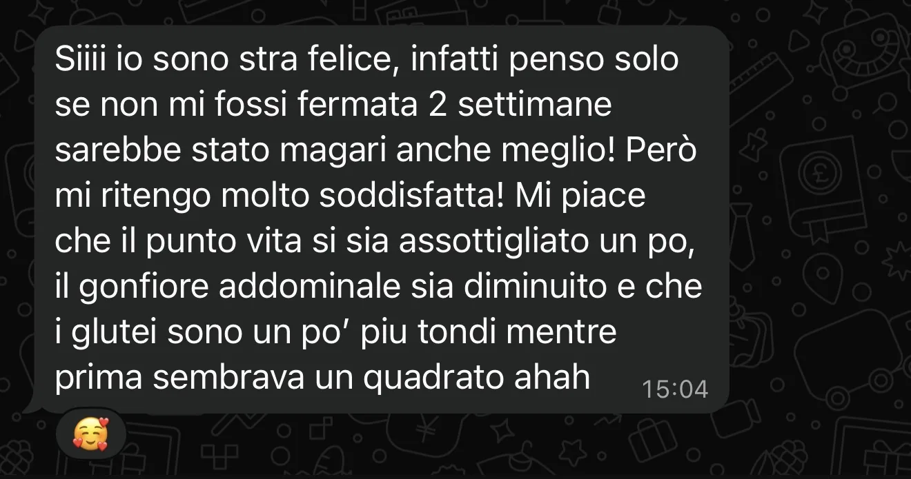 Screenshot di un messaggio di una cliente su Leggera Flow (4)