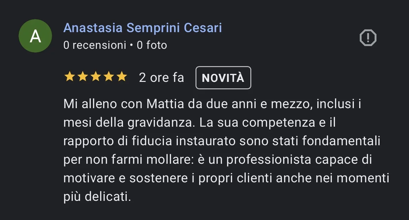 Recensione Google di una cliente di Leggera Flow (6)